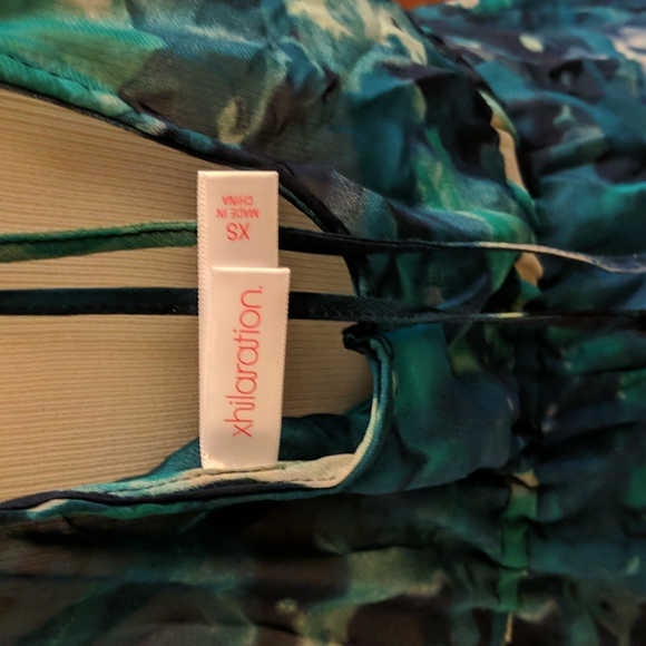 Teal green floral dress with slip dress underneath - Picture 5 of 5